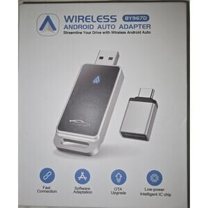 Wireless Android Auto Adapter BY967D - Streamline Your Drive W/ Wireless.